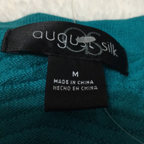 August silk tie front light sweater medium - Picture 5 of 6